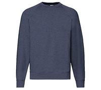 Fruit of the Loom Classic Raglan Sweat + Free MyShirt Fabric Bag, Vintage Heather Navy + 1 Notepad Hl-kauf, L
