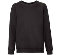 Fruit of the Loom Classic Raglan Sweatshirt in Black | Size: 3-4 Years Fruit Of The Loom Black 3-4 Years
