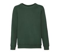 Fruit of the Loom Classic Raglan Sweatshirt in Bottle Green | Size: 12-13 Years Fruit Of The Loom Bottle Green 12-13 Years