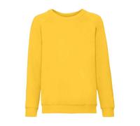 Fruit of the Loom Classic Raglan Sweatshirt in Yellow | Size: 12-13 Years Fruit Of The Loom Yellow 12-13 Years