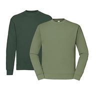 Fruit of the Loom Classic Set-in Sweat, 1x Flaschengrün, 1x Olive & 1x Hlkauf Block, M