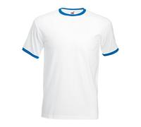 Fruit of the Loom Contrast Neckline T-Shirt - White - L