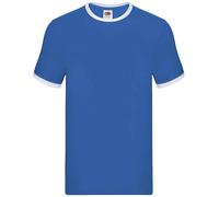 Fruit of the Loom Contrast Short Sleeve Ringer Tee T-Shirt S-3XL