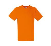 Fruit of the Loom Gents’ Valueweight V-Neck T-shirt, Men, 61-066-0, Orange, M