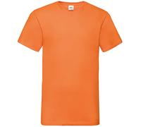 Fruit of the Loom Gents’ Valueweight V-Neck T-shirt, Men, 61-066-0, Orange, M