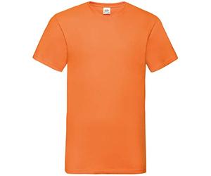 Fruit of the Loom Gents’ Valueweight V-Neck T-shirt, Men, 61-066-0, Orange, M