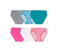 Fruit of the Loom Girls 6-Pack Seamless Hipsters, 10/12, Assorted