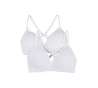 Fruit Of The Loom Girl's Seamless Soft Cup Bra, 2-Pack, Opaque, White/White, 38A (Pack of 2)