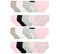 Fruit of the Loom Girls' Tag Free Cotton Brief Underwear Multipacks, 20 Pack-Basic Assorted, 12