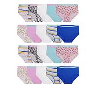 Fruit of the Loom Girls' Tag Free Cotton Brief Underwear Multipacks, Brief-20 Pack-White/Stripes/Animal Print, 6 (Pack of 20)