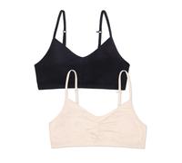 Fruit of the Loom Girls with Removable Cookies 2-Pack Sports Bra Light Nude/Black Hue 36 US