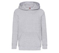 (7-8, Heather Grey) Fruit Of The Loom Childrens Unisex Hooded Sweatshirt / Hoodie