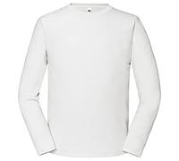 Fruit of the Loom Iconic 195 Ringspun Premium Men's Long-Sleeved T-Shirt, White, M