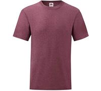Fruit of the Loom Iconic Men's T-Shirt, Burgundy mottled, M