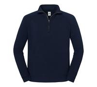 Fruit of the Loom Iconic Premium Zip Neck Sweat Deep Navy