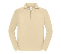 Fruit of the Loom Iconic Premium Zip Neck Sweat Desert Sand