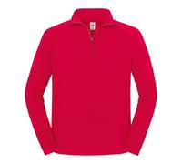 Fruit of the Loom Iconic Premium Zip Neck Sweat Red