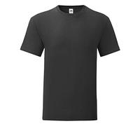 Fruit of the Loom iconic T-shirt, sizes S - 5XL, black, XXXX-Large
