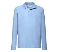 Fruit Of The Loom Kids 65/35 Long Sleeve Polo Boys Girls School PE Uniform Plain