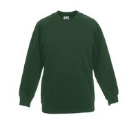 Fruit Of The Loom Kids Childrens Raglan Style Sweatshirt Bottle Green 12-13
