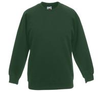 Fruit Of The Loom Kids Childrens Raglan Style Sweatshirt Bottle Green 14-15
