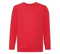 Fruit Of The Loom Kids Childrens Raglan Style Sweatshirt Red 9-11