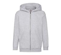 Fruit Of The Loom Kids Classic Hooded Sweat Jacket Girl Boys Plain Hood Pullover
