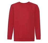 FRUIT OF THE LOOM Kids Classic Set-in Sweatshirt Jumper SS201 (3/4 Years, Red)