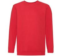 FRUIT OF THE LOOM Kids Classic Set-in Sweatshirt Jumper SS201 (5/6 Years, Red)