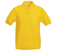 Fruit of the Loom Kids’ Short Sleeved Polo Shirt - Yellow - 3 Years