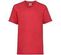 FRUIT OF THE LOOM Kids Value Plain Round Collar Short Sleeve 5 Pack T-Shirt, Red, 9 Years (Manufacturer Size:9-11)