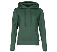 Fruit of the Loom Ladies Classic Hooded Sweat + Web-Textilien24 Pouch, bottle green, S