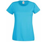 Fruit of the Loom Ladies Fit Valueweight Colours Short Sleeve Cotton T-Shirt Azure Blue