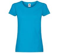 Fruit of the Loom Ladies Fit Valueweight Colours Short Sleeve Cotton T-Shirt, Blue - Azure Blue, Small