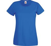 Fruit of the Loom Ladies Fit Valueweight Colours Short Sleeve Cotton T-Shirt, Blue - Royal blue, Large
