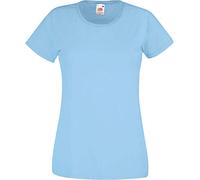 Fruit of the Loom Ladies Fit Valueweight Colours Short Sleeve Cotton T-Shirt, Blue - Sky Blue, Medium