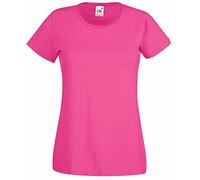 Fruit of the Loom Ladies Fit Valueweight Colours Short Sleeve Cotton T-Shirt Fuchsia