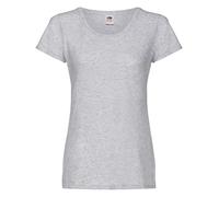 Fruit of the Loom Ladies Fit Valueweight Colours Short Sleeve Cotton T-Shirt, Grey - Heather grey, Medium