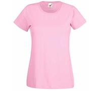 Fruit of the Loom Ladies Fit Valueweight Colours Short Sleeve Cotton T-Shirt Light Pink