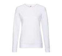 Fruit of the Loom Ladies Fitted Lightweight Raglan Sweatshirt (240 GSM) (2XL) (White)
