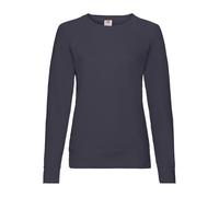 Fruit of the Loom Ladies Fitted Lightweight Raglan Sweatshirt (240 GSM) (S) (Deep Navy)