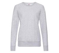Fruit of the Loom Ladies Fitted Lightweight Raglan Sweatshirt (240 GSM) (XS) (Heather Grey)