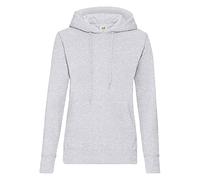 Fruit of the Loom Womens Ladies Lady Fit Hooded Sweatshirt / Hoodie - Grey viscose - Size Large