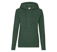 Fruit of the Loom Ladies Lady Fit Hooded Sweatshirt/Hoodie (M) (Bottle Green)
