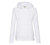 Lady Fit Hooded Sweatshirt Hoodie Fruit Of The Loom White XS