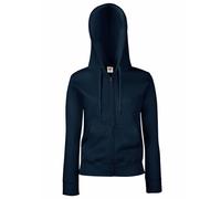 Fruit of the Loom Ladies Lady-Fit Hooded Sweatshirt Jacket (M) (Deep Navy)