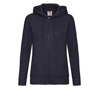 Fruit of the Loom Ladies Lady-Fit Hooded Sweatshirt Jacket (XL) (Deep Navy)