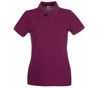 Lady-Fit Premium Short Sleeve Polo Shirt Fruit Of The Loom Burgundy XXL