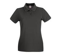 Fruit of the Loom Ladies Polo Shirt - Lady-Fit Premium Short Sleeve, Light Graphite M