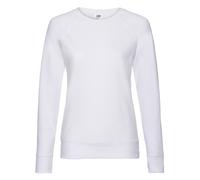 Fruit of the Loom Ladies Lightweight Raglan Sweatshirt Unbrushed Casual Jumper